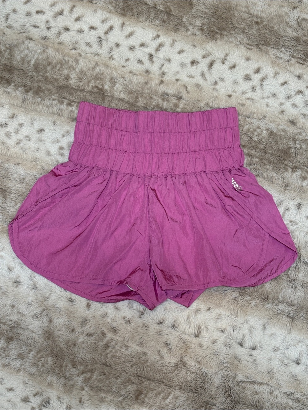 FP Movement Women's High-Waist Ruched Fusia Shorts, Size XS